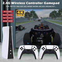 Boîte de jeu rétro P5 PLUS Mini avec deux manettes sans fil 2.4G, 10000+ jeux classiques préchargés, prise en charge de la télévision 4K, sortie HDMI