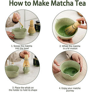 Shusen ชุดชามมัทฉะชาวเอเชียเป็นมิตรกับสิ่งแวดล้อมช้อนปัดชาไม้ไผ่ที่วางตะกร้อมือกล่องของขวัญ4ชิ้น - Product Image 6