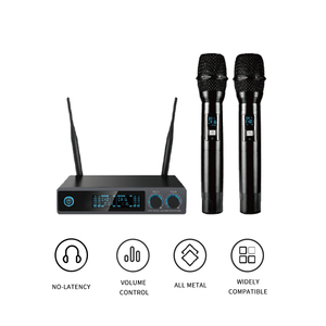 Sản phẩm mới <span class=keywords><strong>2</strong></span> kênh tùy chọn <span class=keywords><strong>microphone</strong></span> cầm tay Micro không dây Mixer tonor Micro không dây - Product Image 2