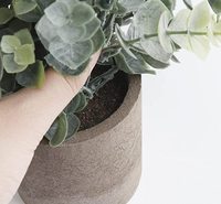 Ensemble d'usine de 3 mini plantes artificielles en pot plantes d'eucalyptus en plastique plantes de faux romarin pour la maison jardin bureau bureau décor