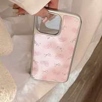 Coque de téléphone en époxy dorée avec nœuds papillon pour iPhone 16, 16 Pro Max/Plus/Pro, 15, 15 Pro Max/Plus/Pro, 14 Pro Max/Plus/Pro, 14, 13, 13 Pro Max, 13 Pro, 12, 11