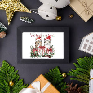 Feliz Navidad 16oz Frascos de vidrio UV para DTF Cup Wraps Impermeable Resistente a los arañazos Calcomanías festivas Papel de transferencia autoadhesivo - Product Image 5