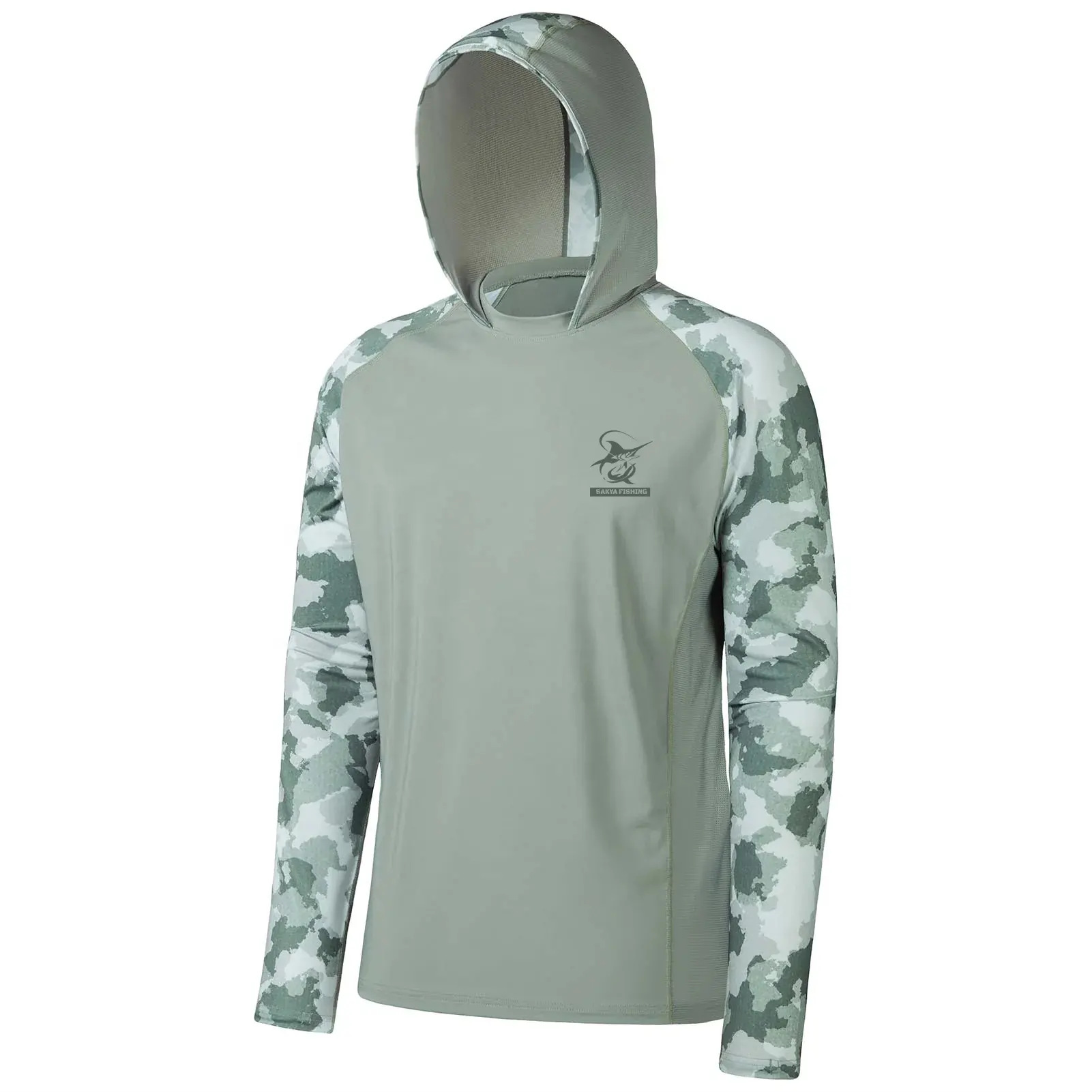 Sublimation Custom Quick Dry UPF 50+ Uv Hoodie Sun Protective Hooded Fishing T Shirt