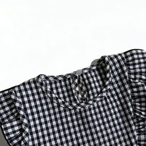 قميص بناتي صيفي مطبوع حسب الطلب من القطن 100٪ بأكمام مكشكشة وتصميم كاجوال مع دانتيل - Product Image 4