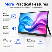 Moniteur portable sans fil GetMi Factory 15,6 pouces avec prise en charge de la lecture multimédia, lecteur USB, écran FHD IPS, connexion téléphonique sans fil