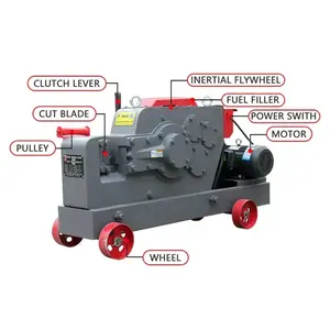 1 Inch Rebar Cutter Machine Novo e altamente produtivo Steel Bar Cutting Machine para Fazendas com Motor Automático e Motor