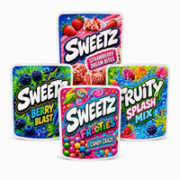 En stock Nouveau design Sachets Mylar doubles 2 en 1 de 3,5g, type Stand-up, anti-odeur, avec fermeture à glissière et thermoscellables, Cali Packs