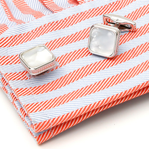 Manufacturer Supplier Customised Logo Alloy Cufflinks Set <b>for</b> <b>Men</b> Metal Custom Shape White Conch Cuff Links - Product Image 4