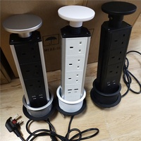 90MM Trou UK Power Caché Encastré Main Pop up Prise de courant/Bureau Table Cuisine Bureau Meubles Usb Power Strip Socket