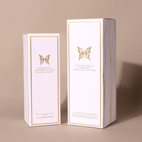 Boîte d'emballage cosmétique personnalisée en carton blanc avec estampage à chaud en feuille d'or pour crème de soin de la peau, lotion, parfum