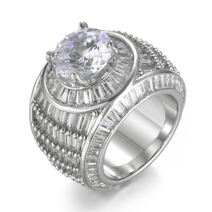 UK <span class=keywords><strong>Grime</strong></span> Culture Anillos inspirados Hip-hop Nuevo cobre con incrustaciones de circón Anillo de hombre Anillo de circón completo para hombre Rapero - Product Image 5