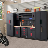 Gabinete de Herramientas Modular de Acero Resistente, Combinado, Ajustable, con Cerradura, para Garaje, Banco de Trabajo, Cajones de Almacenamiento