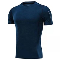 Vêtements d'été élastiques athlétiques et extensibles à manches courtes en stock Chemise de compression 2xs-4xl
