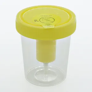 Wholesale PP plastic disposable urine sample collection cup leak-resistant medical urine container with needle