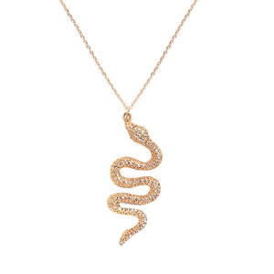 Fashion <span class=keywords><strong>Gold</strong></span> Plated Zircon Snake <span class=keywords><strong>Necklace</strong></span> Snake Pendant <span class=keywords><strong>Necklace</strong></span> für Woman - Product Image 1