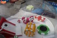 Maison de rebond à bulles géantes en PVC transparent trampoline rebondissant avec toboggan parc d'attractions à louer à vendre