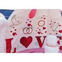 Tente gonflable de décoration bonhomme de neige rose de 3m pour l'extérieur à louer Maison à bulles avec ballons pour la fête