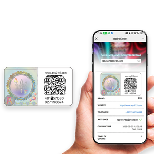 Nhãn an ninh mã <span class=keywords><strong>QR</strong></span> chống hàng giả nhãn dán 3D cứu trợ Tính xác thực Chống giả mạo HOLO nhãn ba chiều - Product Image 2