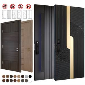 Fabricant professionnel de portes BASEN du Guangdong, portes d'entrée extérieures en aluminium noir pour maison, villa, appartement, condo, sécurité. - Product Image 4