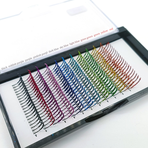 13 paires de <span class=keywords><strong>cils</strong></span> artificiels en soie synthétique, effet rose, avec paillettes, extensions de <span class=keywords><strong>cils</strong></span> colorées en plateaux, marque blanche - Product Image 5