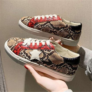 NEW Women Snake Printing PU Leather Vulcanized <b>Shoes</b> Lace up Female Sneakers Fashion New Platform Woman <b>Shoes</b> Walking Footwear - Product Image 3