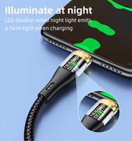Câble de charge rapide USB-C vers C 120W en nylon JILIAN avec lumière