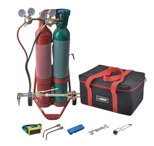 Kit de soudage et de coupe pour chariot cylindrique dans chariot en acier avec bouteilles de gaz de 10l - Product Image 1