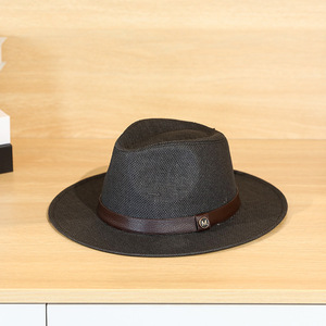 <span class=keywords><strong>Chapeau</strong></span> <span class=keywords><strong>Fedora</strong></span> Panama en paille pour <span class=keywords><strong>homme</strong></span>, style gentleman, idéal printemps-été, protection solaire, voyage, pêche, décontracté, extérieur - Product Image 4