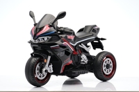 Grande moto électrique 12V à batterie LED pour enfants, voiture à pédales en plastique pour les 5 à 7 ans