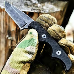 سكين عنق صغير للهجوم الخفي على شكل تانتو للصيد والبقاء على قيد الحياة والتخييم مع غمد حماية وشعار مخصص، طراز PN-6025 بطول 5 بوصات - Product Image 3