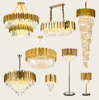 Lampe suspendue ronde en métal moderne personnalisée, grande, pour hôtel, chambre à coucher, salon, plafonnier, LED, cristal K9, lustre de luxe