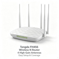 Routeur sans fil Tengda Custom FH456 300M, 4 antennes, longue portée, WiFi4, bande unique, extension avec adaptateur multi-prises pour maison/appartement
