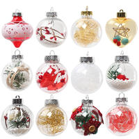 Großhandel Transparente Klare Glas-Weihnachtsbaumkugeln Hängende Blanko Runde Ornamente Weihnachtsdekoration Kugeln