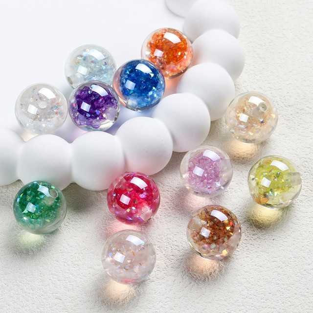 lankou Optical star-diamond-coated lustrous resin beads, loose , string , DIY mobile phone chains, keychains, accessor