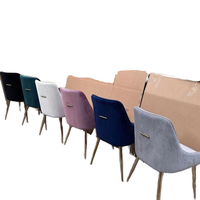 Ensemble de chaises de salle à manger de luxe contemporaines modernes pour restaurant, avec cadre doré et revêtement en tissu, idéal pour hôtel
