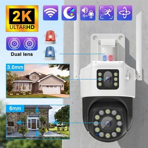 Caméra de sécurité sans fil à double objectif 4MP O-Kam, caméra PTZ extérieure compatible WiFi avec détection humaine, vision nocturne couleur - Product Image 3