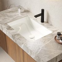 Comptoir de salle de bain mural flottant gris clair en pierre frittée de 48 pouces avec tiroir et portes d'évier