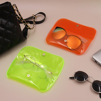 Nouvelle Pochette Transparente pour Lunettes de Soleil en Gelée, Étui Portable en PVC pour Lunettes pour Femmes, Sac à Lunettes Étanche