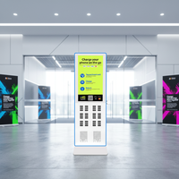 Borne de recharge de batteries partagées à 48 emplacements avec écran tactile et paiement intégré – Station de recharge de téléphones en libre-service
