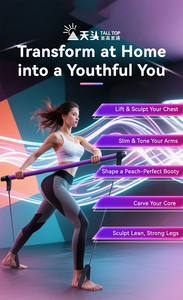 Barre d'exercice fitness <span class=keywords><strong>à</strong></span> deux sections, personnalisable avec marque privée, hautement élastique et renforcée, avec cordes de résistance et <span class=keywords><strong>boucles</strong></span> pour les pieds - Product Image 4