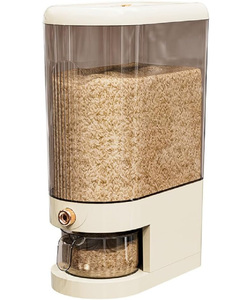 Household Kitchen <b>Plastic</b> Rectangle Rice Dispenser 10kg Bucket <b>Storage</b> <b>Container</b> Injection-Molded Sealed Lid Measuring Cup - Product Image 1