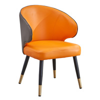 Chaises de salle à manger modernes et simples en cuir et fer forgé, avec dossier, pour restaurant occidental, café, bureau et salon – Vente personnalisée