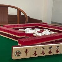 Ensemble de Mahjong Américain en Acrylique de Luxe Moderne, 144 ou 166 Tuiles, pour Divertissement Professionnel, Rouge - Faible Commande Minimale - Vente Chaude