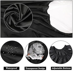 Cape de coiffeur personnalisée avec logo, imperméable, avec fenêtre transparente pour barbiers - Product Image 3