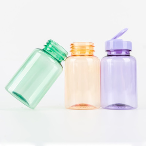 150ml Pink Green Blue PET Plastic <b>Pills</b> <b>Bottle</b>,Round Plastic Medicine Transparent <b>Bottle</b> With Flip Top Cap for <b>Pill</b> and Tablets - Product Image 5