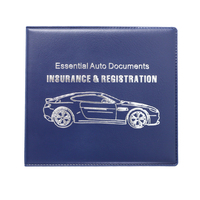 Organizador de Documentos para Auto de Cuero Premium Promocional, Cartera para Tarjetas de Identificación, Porta Tarjetas de Registro y Seguro