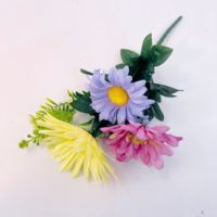 Bunga Gerbera Buatan Sutra Besar Langsung dari Pabrik, Buket Bunga untuk Pemakaman dan Peringatan, Bunga Buatan Grosir