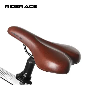 RIDERACE Bicycle Saddle Thicken PU Leather Sponge Shockproof Durable Road Bike Soft Comfortable Seat Cushion Cycling Accessories