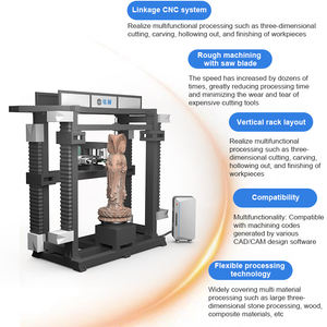 ヘビーデューティー4軸CNCルーター 22KW 切断厚200mm 380V/220V 大型3D彫刻・ライオン彫刻用 - Product Image 6