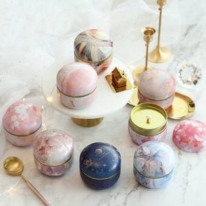 New Small Double Cover Portable Round Metal Tea Caddy Box Mini Tin Storage Boxes Coffee Powder Cans Jewelry Organizer